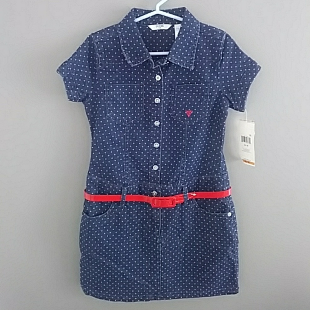 NWT Girl Guess button down shirt dress